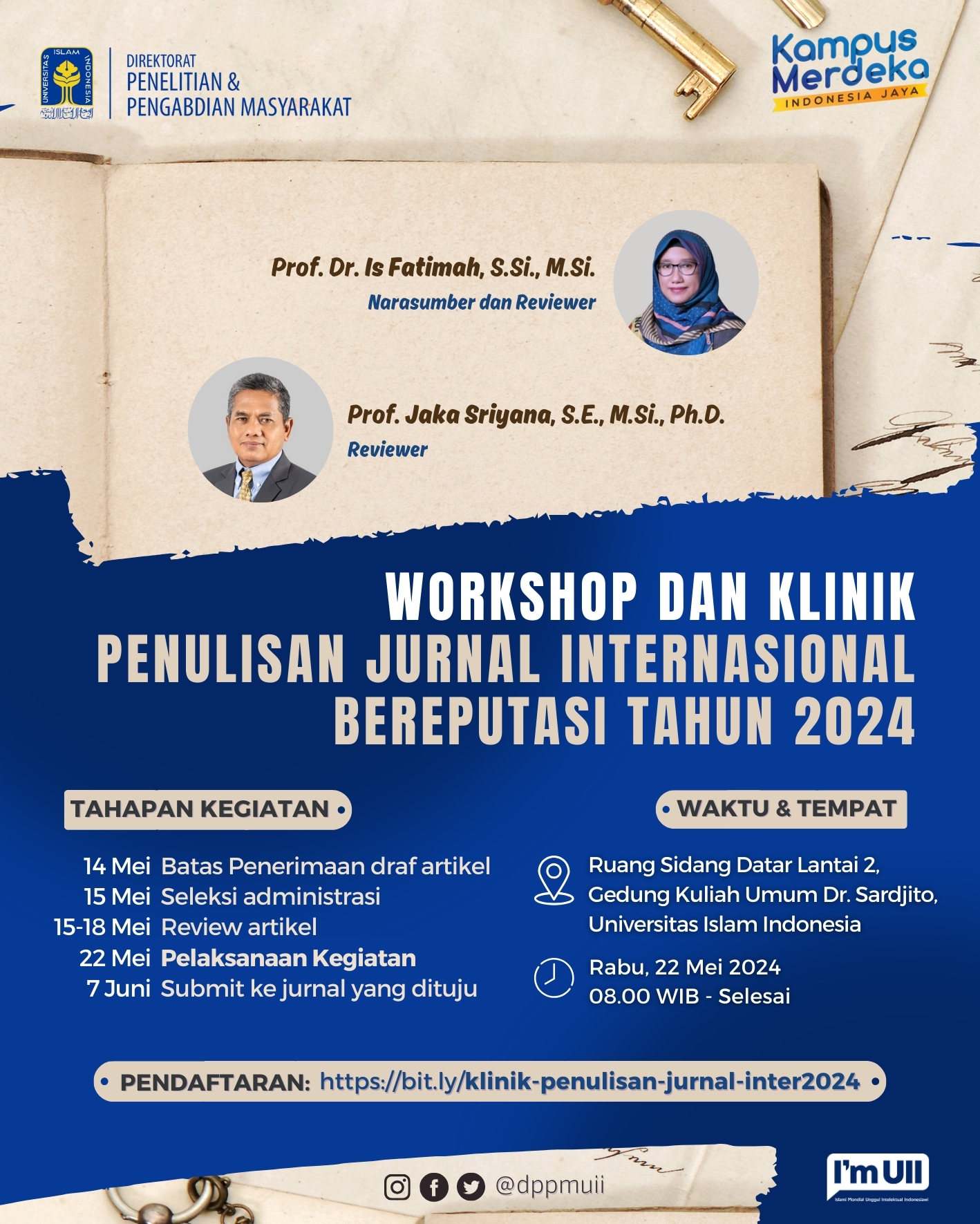 Workshop Dan Klinik Penulisan Jurnal Internasional Bereputasi Tahun