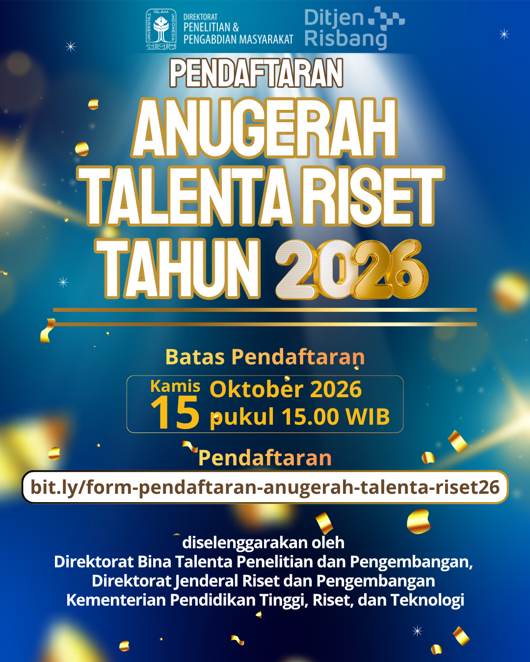 Pendaftaran Anugerah Talenta Riset Tahun 2026