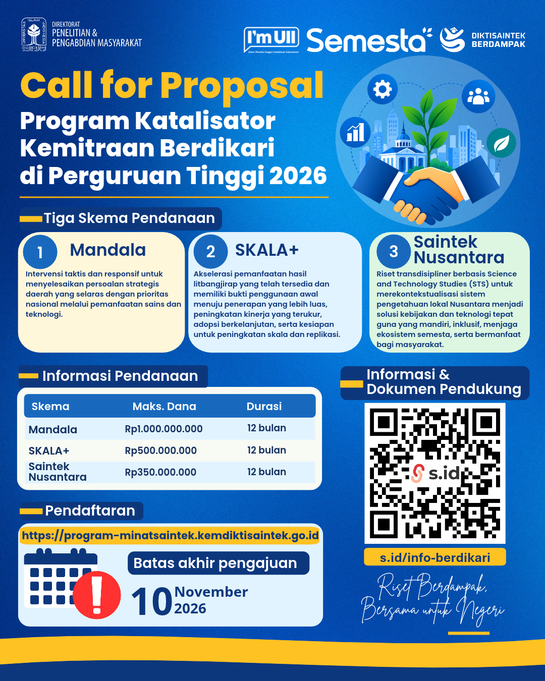 Call for Proposal Program Katalisator Kemitraan Berdikari di Perguruan Tinggi 2026
