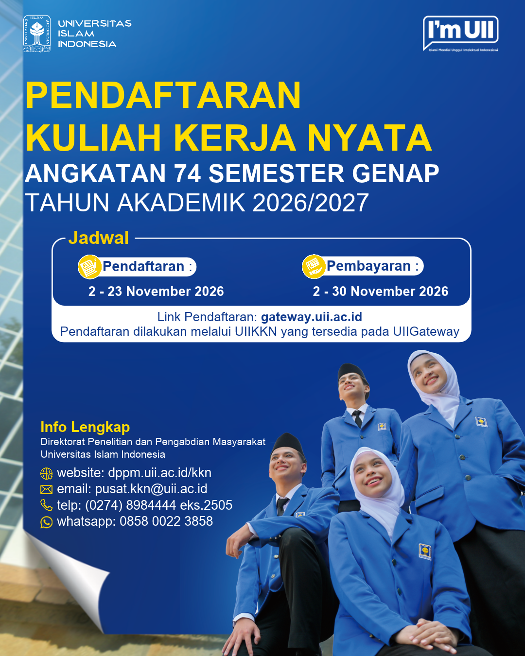 Pengumuman Pendaftaran KKN Angkatan 74 Semester Genap TA 2026/2027